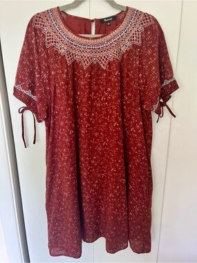 Madewell Embroidered Babydoll Dress Size M